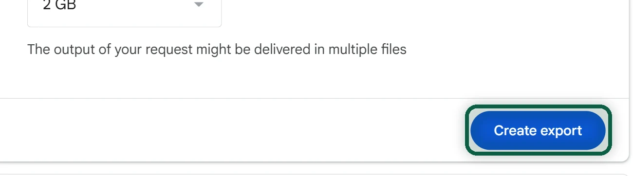 Create export button with arrow and badge